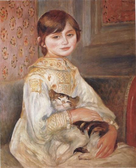 Pierre Renoir Child with Cat (Julie Manet) Sweden oil painting art